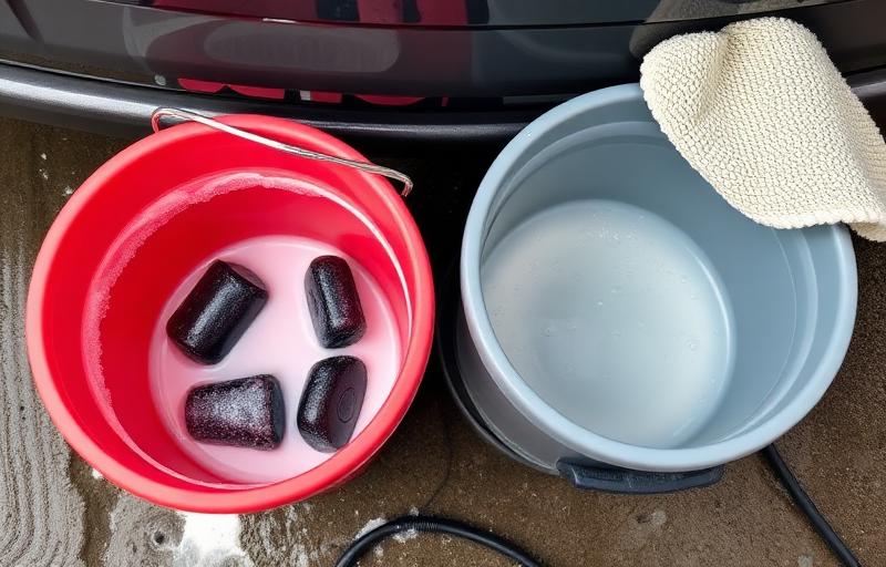 Méthode des deux seaux pour lavage voiture sans rayures avec grilles de rinçage