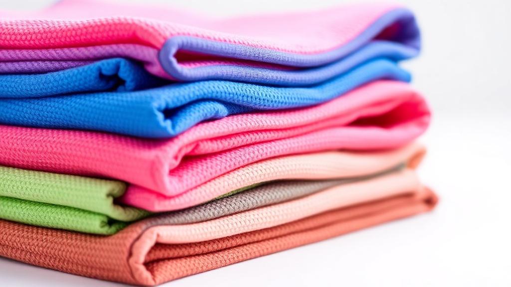 Pile de chiffons en microfibre de différentes couleurs pour le detailing automobile